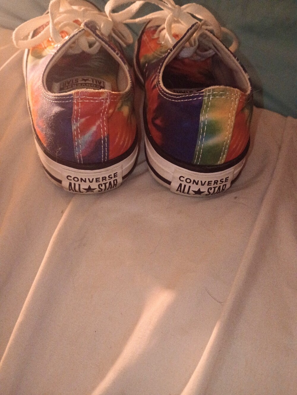 Converse Women's  Rainbow Sunburst Multi Color Tie-Dye Canvas Sneakers - Picture 4 of 6